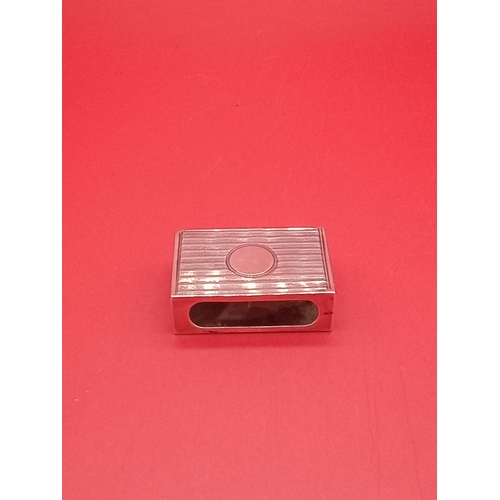 38 - Silver hallmarked match box holder. Chester hallmark. 14.9 grams