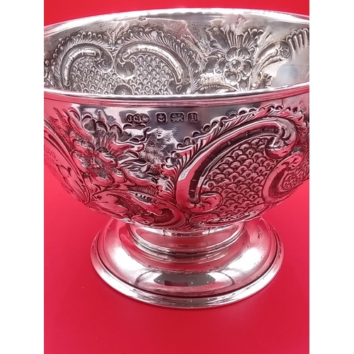 40 - Large silver hallmarked bowl with inscription dated 1910. 380 grams