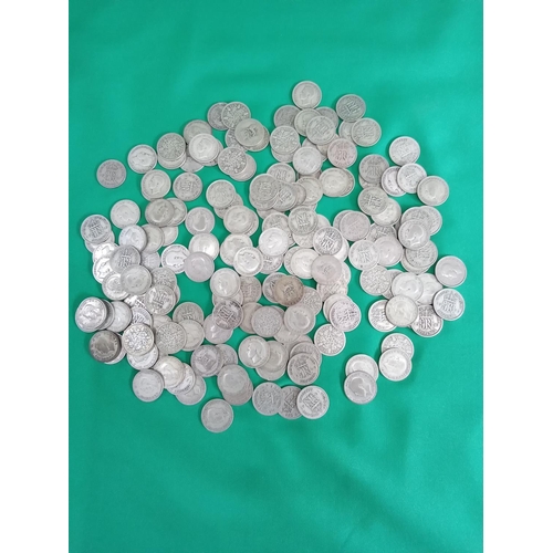 52 - Large quantity of 50% silver sixpence coins. 468 grams