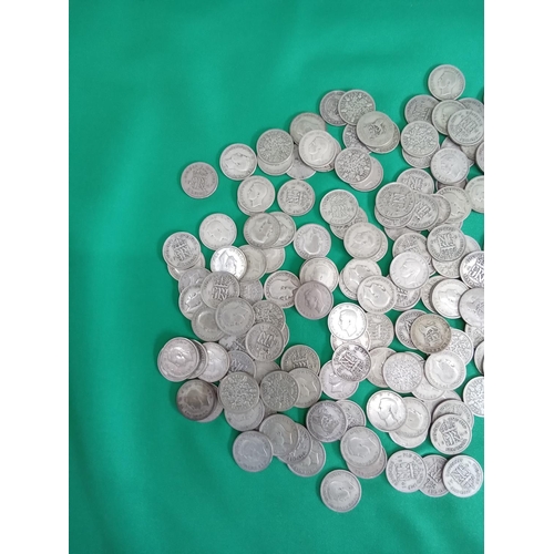 52 - Large quantity of 50% silver sixpence coins. 468 grams