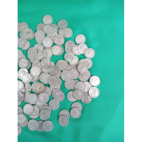 52 - Large quantity of 50% silver sixpence coins. 468 grams