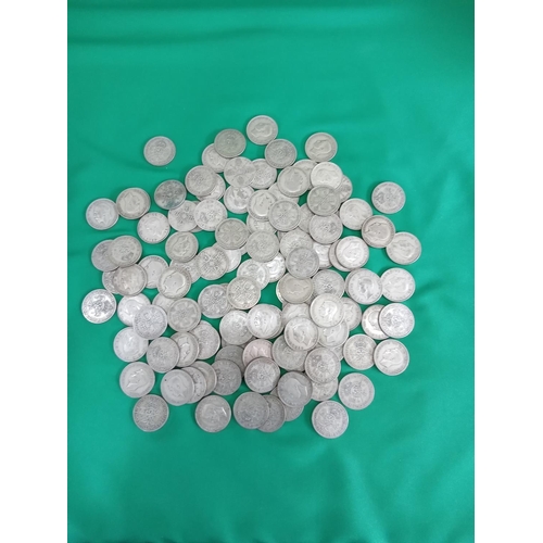 58 - Large quantity of 50% silver two shillings. 1224 grams