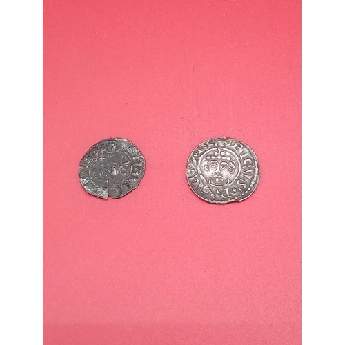 62 - 2 x silver hammered coins. Henry II penny & Edward 1st penny