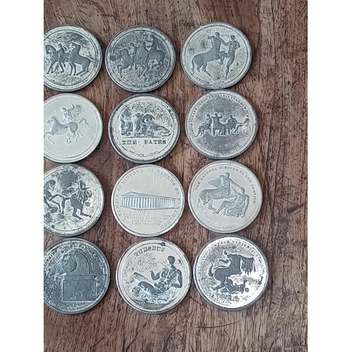 65 - Collection of 16 Elgin coins. Date range from  1820-1830 in white metal by Edward Thomason. Inscript... 