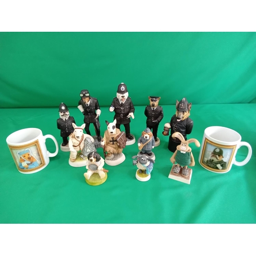 90 - Collection of Robert Harrop dog people figurines without boxes. Mostly police (collection only)