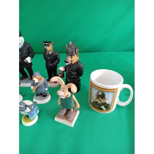 90 - Collection of Robert Harrop dog people figurines without boxes. Mostly police (collection only)