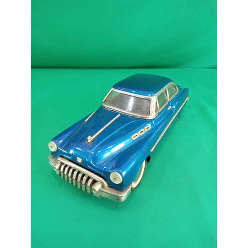 95 - Vintage tin plate car with push along motor 11 inches in length