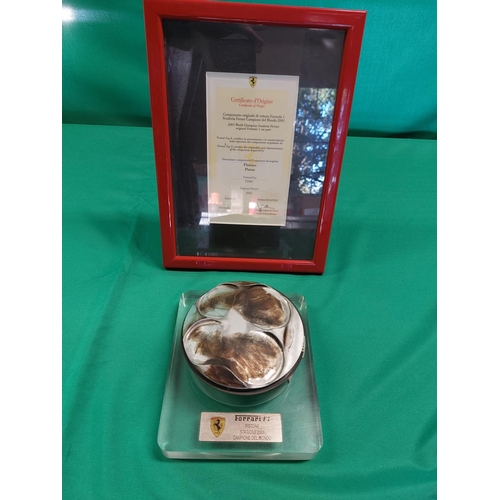 12 - Formula 1 Ferrari Piston from 2001 World Champion with certificate of origin