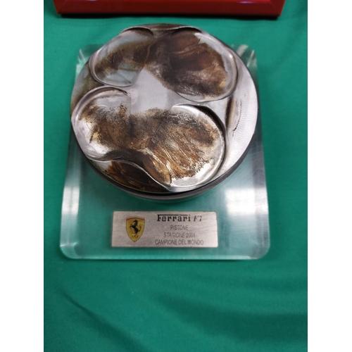 12 - Formula 1 Ferrari Piston from 2001 World Champion with certificate of origin