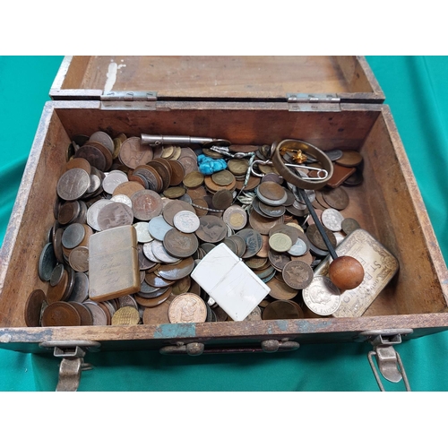 13 - Box of coins and other items