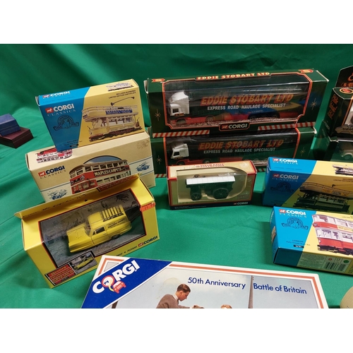34 - Large collection of Corgi die cast models including limited 50th anniversary of battle of Britian