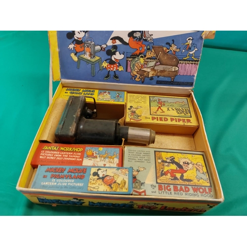 39 - 1930's Mickey Mouse toy lantern outfit with full colour slides
