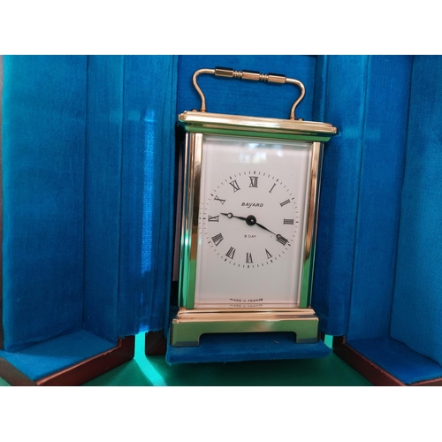 69 - Bayard 8 day Carriage clock with wooden case