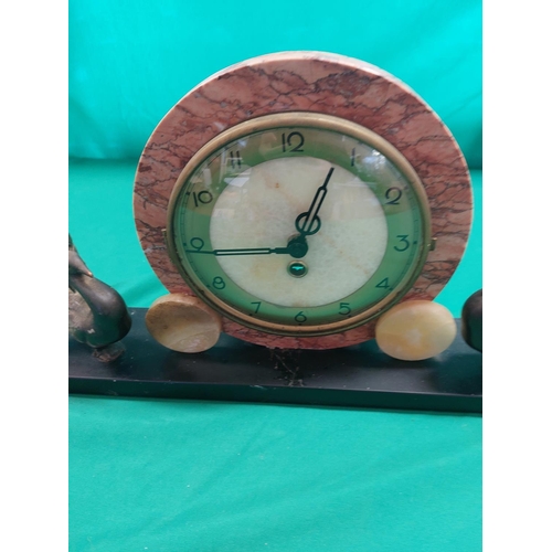 107 - Art deco clock with replaced movement