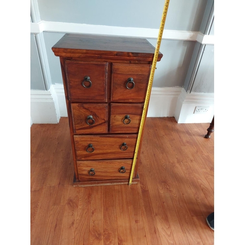 139 - hard wood cabinet with 6 draws