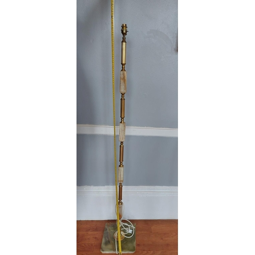 143 - Onyx and brass standard lamp