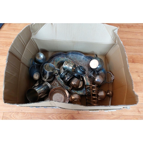 153 - Box of silver plated items