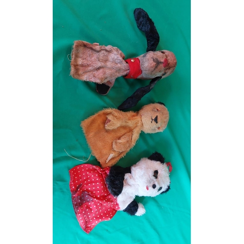 155 - Vintage Sooty, Sweep and Sue hand puppets