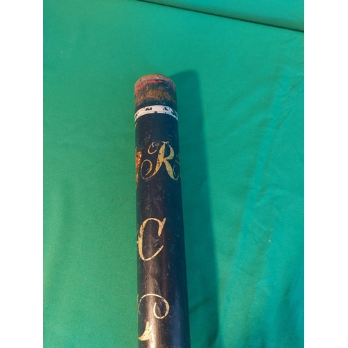 157 - William 4th painted wooden police truncheon cypher 1830 - 1837 marked S C. Owned by Alfred Happy Byf... 