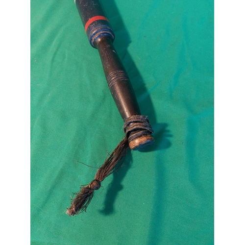 157 - William 4th painted wooden police truncheon cypher 1830 - 1837 marked S C. Owned by Alfred Happy Byf... 