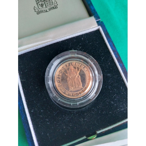 16 - Half gold sovereign 500th anniversary of the first gold sovereign. 25000 issued