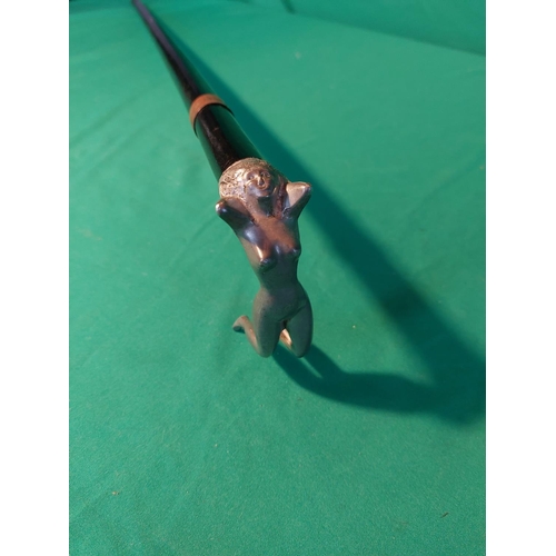 198 - Unusual walking stick with nude lady as handle