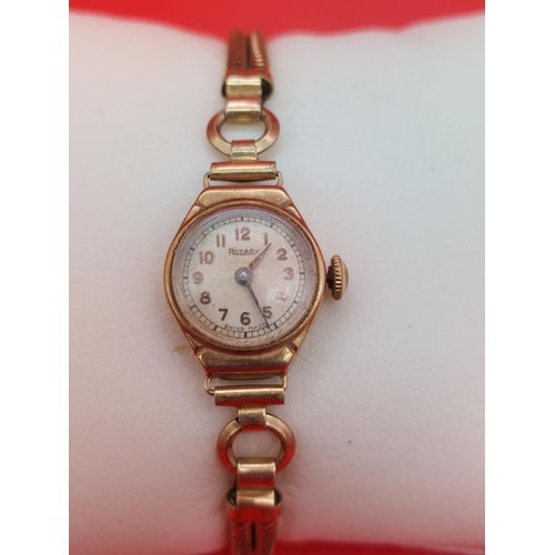 2 - 9ct gold ladies Rotary watch