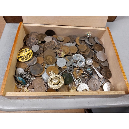 51 - Box of coins and other items