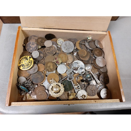 51 - Box of coins and other items