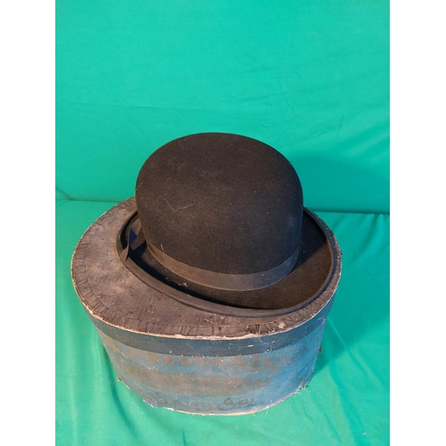 81 - Ladies riding bowler hat by Battersby of London with original box. Style 4125. Number 7179