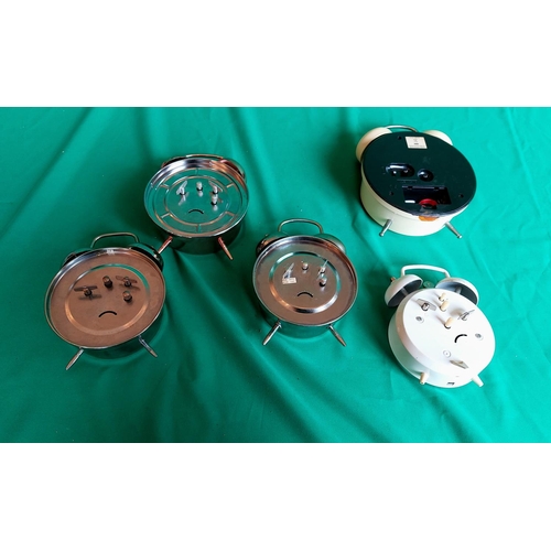 97 - Collection of wind up alarm clocks with dual bells