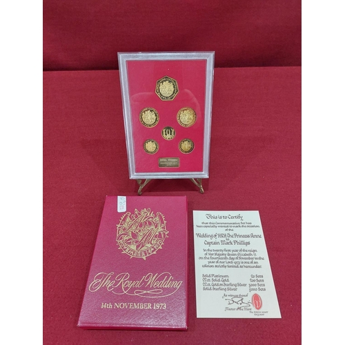 103 - 1973 Royal Wedding Princess Anne gold on silver proof (Pobjoy) limited to 3000 sets