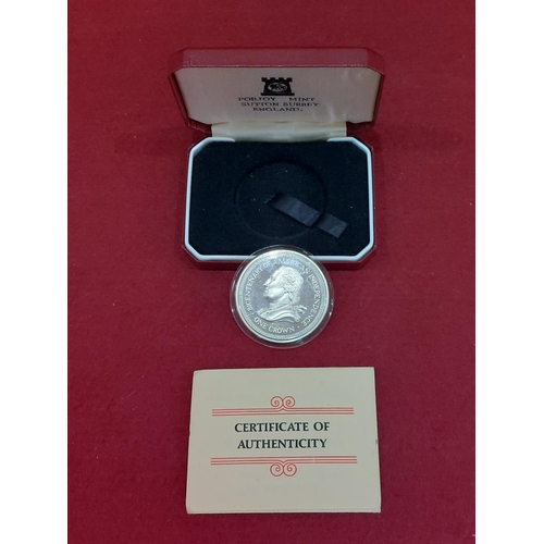 106 - Silver proof Isle of Man Washington Crown 1976 BU4 limited to 30,000