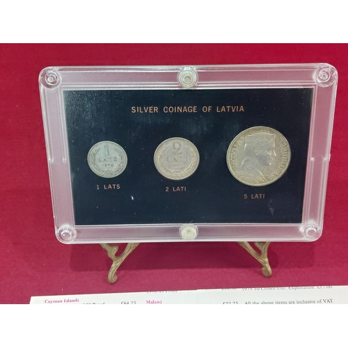 109 - Last silver coinage of Latvia 3 piece silver set