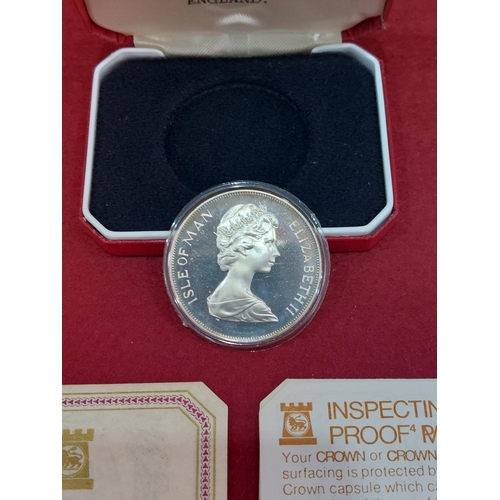 111 - Isle of Man Silver jubilee crown 1977 silver proof coin BU 4. 30,000 issued