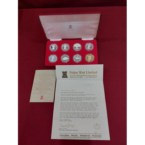 115 - The Seven & One Collection. Silver proof crowns from Gibraltar, Mauritius, Tristan Da Cunha, St Hele... 