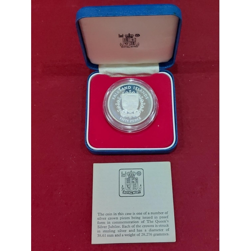 120 - Falklands Islands silver proof 50 pence limited to 25,000