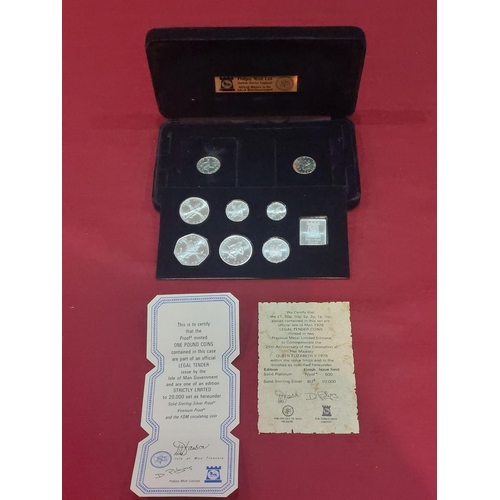 124 - Isle of Man coinage 1978 silver proof set of 6 limited to 10,000 & silver proof �1 coins both 1978 l... 