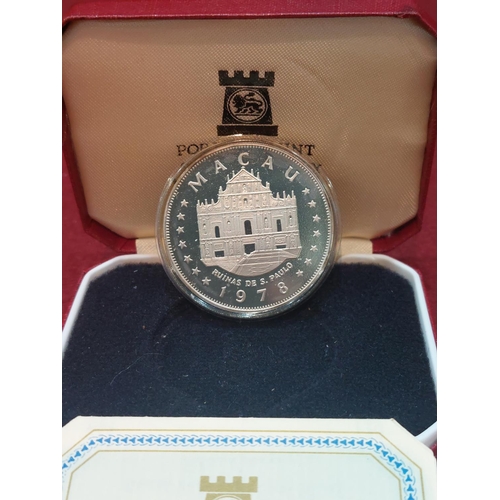 130 - Rare silver proof Macau 25th anniversary for Grand Prix 1978. 5500 issued