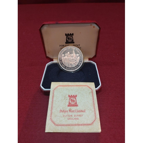 139 - Isle of Man 25th anniversary coronation medal silver proof 5,000 issued