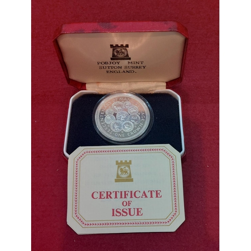 143 - Isle of Man Tercentenary of coinage crown silver proof limited issues