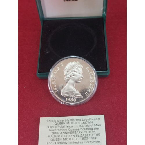 148 - Isle of Man Queen Mother 80th anniversary copper nickel diamond finish 1980. Limited issued