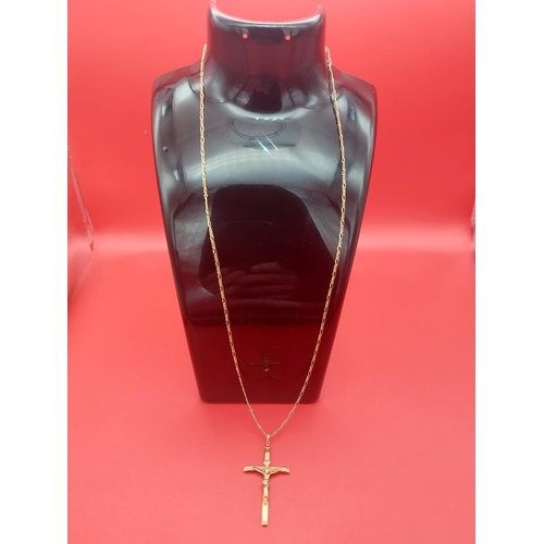 15 - 9ct gold necklace with crucifix 3.7 grams