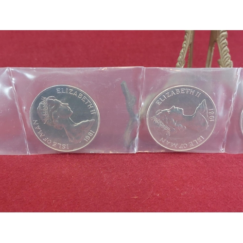 150 - Isle of Man crowns of Courage International Year of the Disabled 1981 copper nickel coins. Two sets.