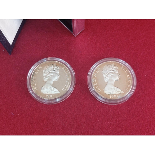 152 - Isle of Man Royal Wedding crowns Charles and Diana 1981 copper nickle diamond finish in presentation... 