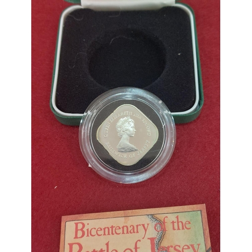 153 - Jersey Bicentenary of the Battle of Jersey 1981 silver proof square �1