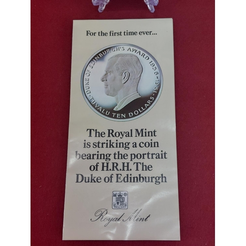 154 - Tuvalu Duke of Edinburgh's award 25th anniversary10 dollar coin 1981 0.500 silver