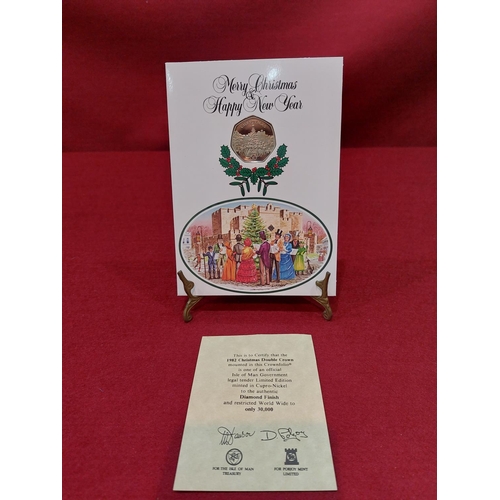 163 - Isle of Man Christmas card 1982 50p copper nickel diamond finish 30,000 issued