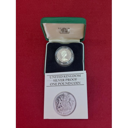 169 - Rare 1983 UK £1 silver proof piedfort coin double thickness 10,000 issued