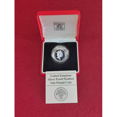 173 - Rare 1987 UK £1 silver proof piedfort coin double thickness 15,000 issued